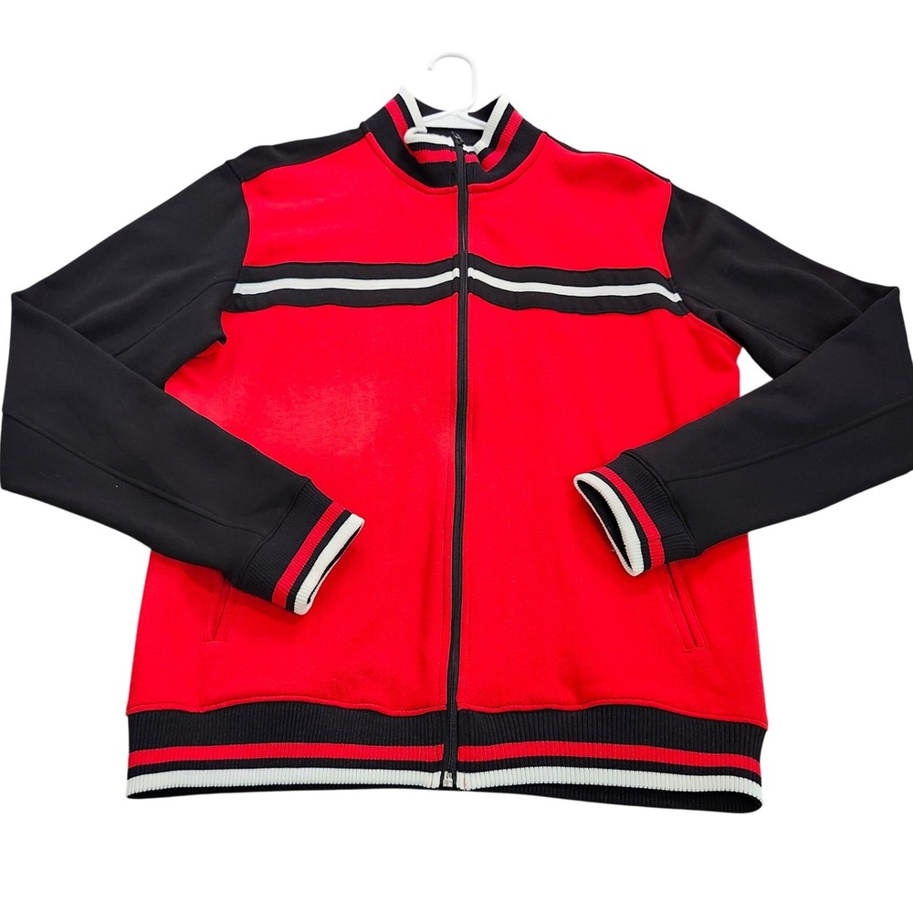 Jordan Craig Legacy Edition Mens XL Red Black Striped Full Zip Track Jacket